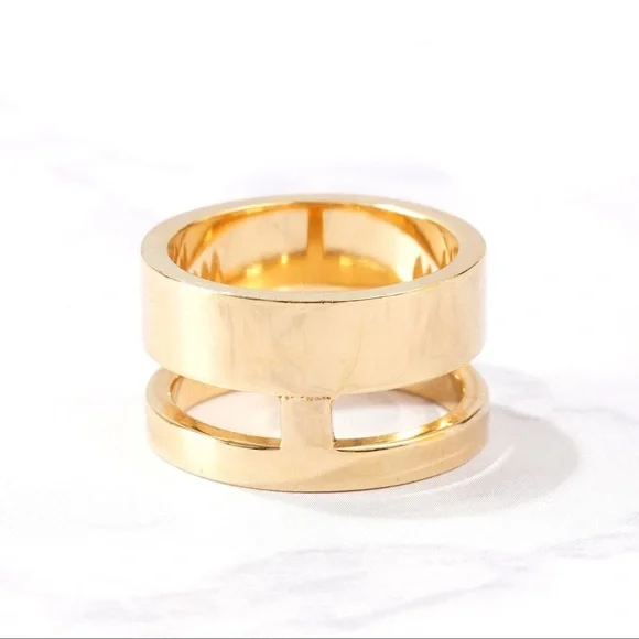 FENDI Ring Bugs Eye Monster Gold x BlackMetal US 10.5